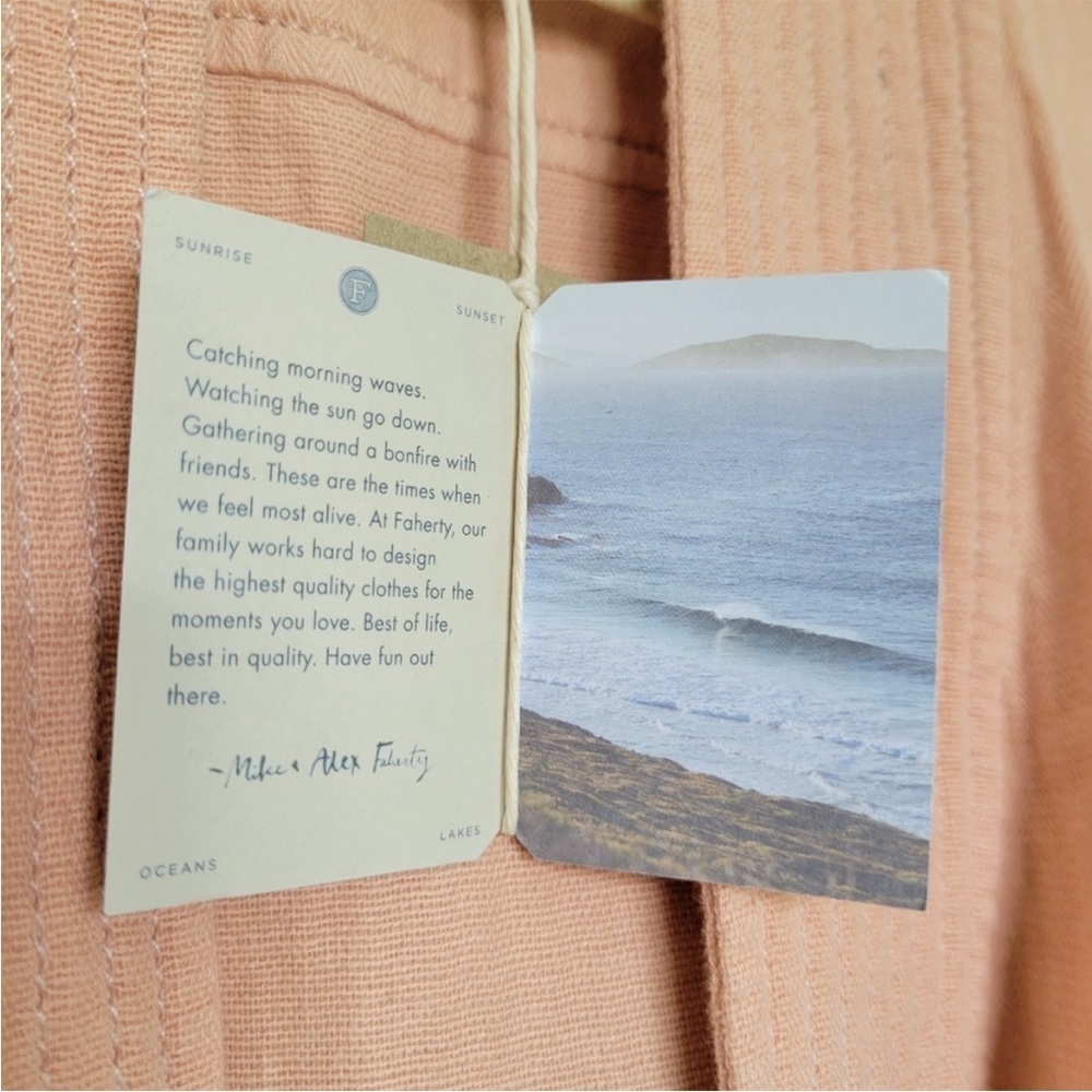 Faherty Hidden Hills Organic Cotton Tie Front Jacket XS NWT - Picture 9 of 10